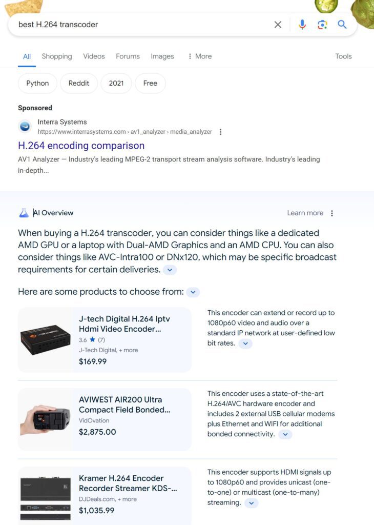 Google's new AI-Generated Overviews. 